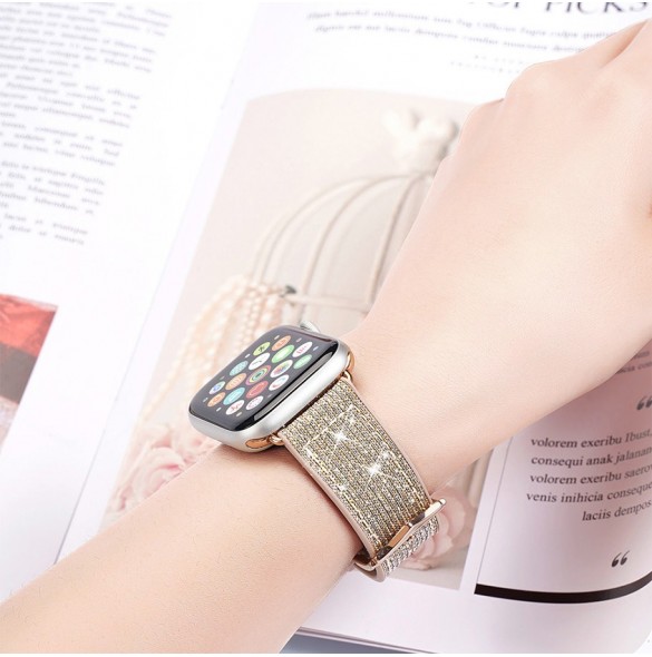 Dux Ducis Strap Watch 7 Band 7/6/5/4/3/2 / SE (45/44 / 42mm) Armband Armband Armband Grön (Sparkle Version)