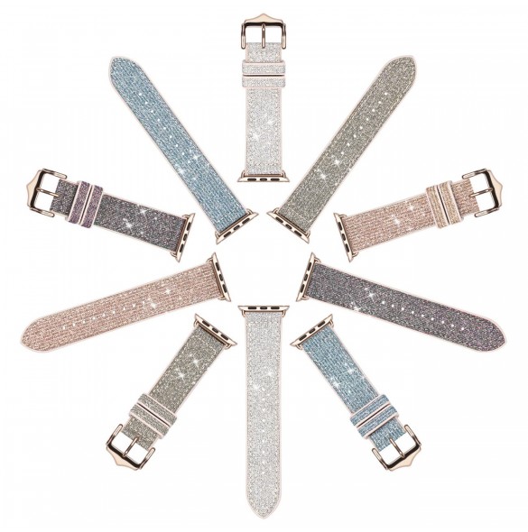 Dux Ducis Strap Watch 7 Band 7/6/5/4/3/2 / SE (45/44 / 42mm) Armband Armband Armband Grön (Sparkle Version)