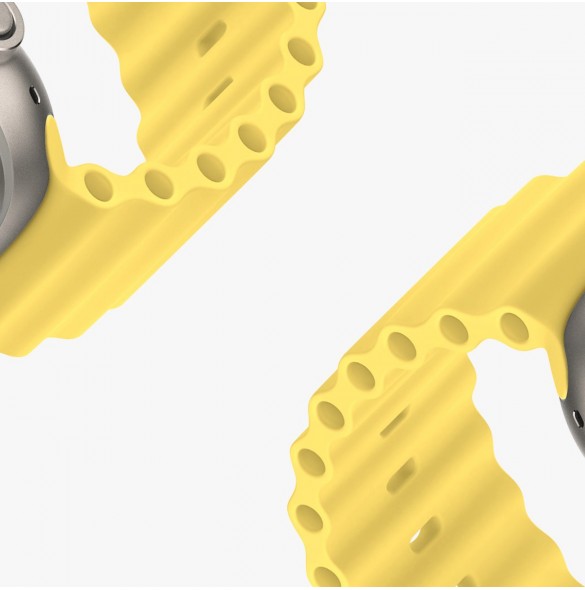 Dux Ducis Strap Watch Armband 9 / 8 / 7 / 6 / 5 / 4 / 3 / 2 / SE (41 / 40 / 38mm) Silikonband Armband Gul (OceanWave Version)