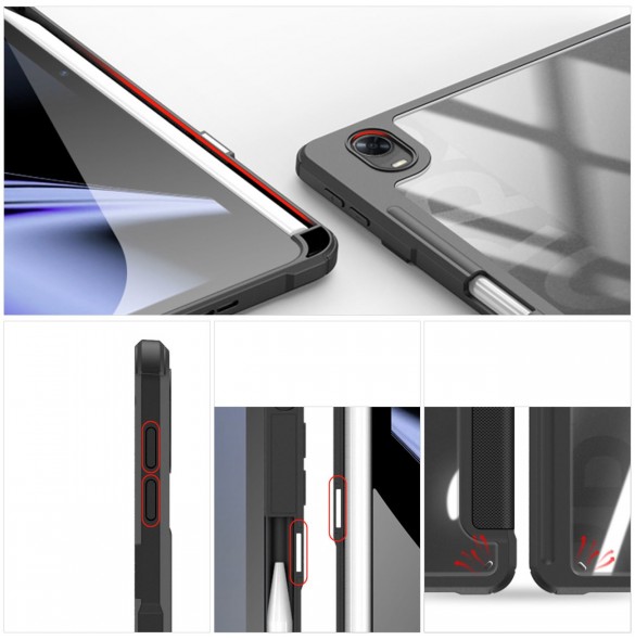 Dux Ducis Toby Armored Flip Smart Case för Oppo Pad med Stylus Hållare Svart