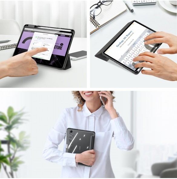 Dux Ducis Toby Armored Flip Smart Case för Oppo Pad med Stylus Hållare Svart