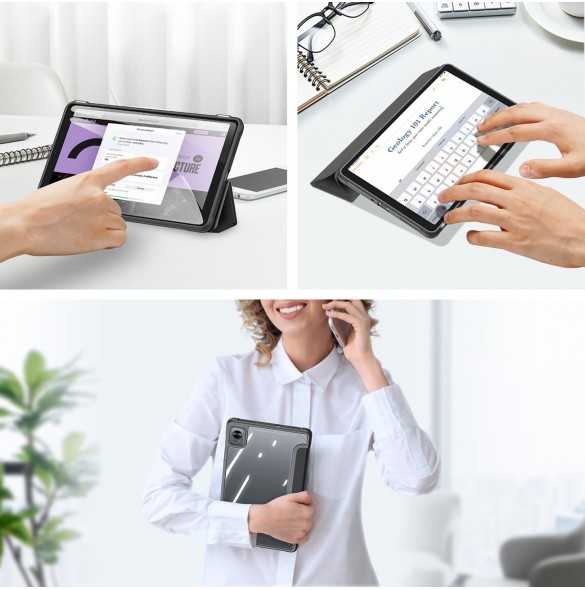 Dux Ducis Toby Armored Flip Smart Case för Realme Pad Mini svart