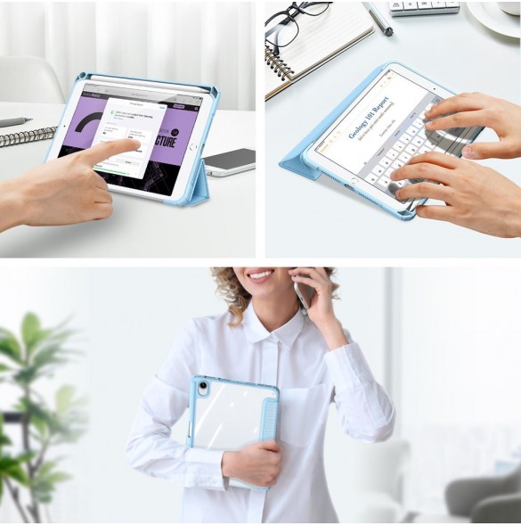 Dux Ducis Toby armored tuff Smart Cover för iPad mini 2021 med hållare för Apple Pencil blå