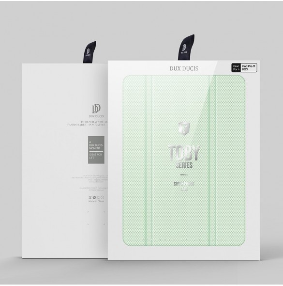 Dux Ducis Toby armored tough Smart Cover för iPad Pro 11'' 2021 med en hållare för Apple Pencil grön