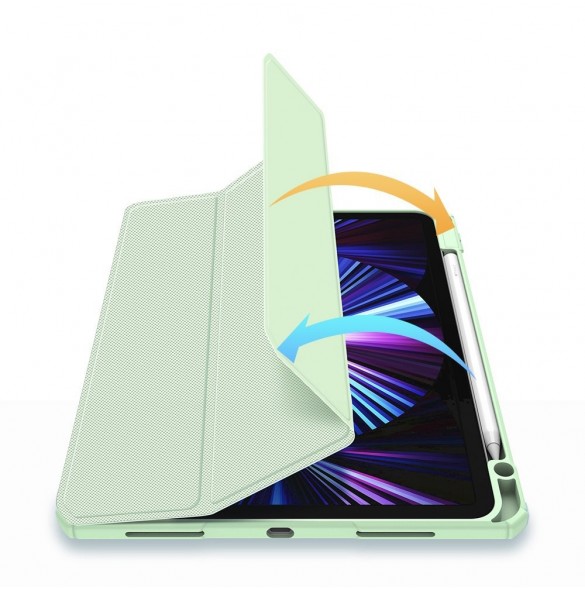 Dux Ducis Toby armored tough Smart Cover för iPad Pro 11'' 2021 med en hållare för Apple Pencil grön