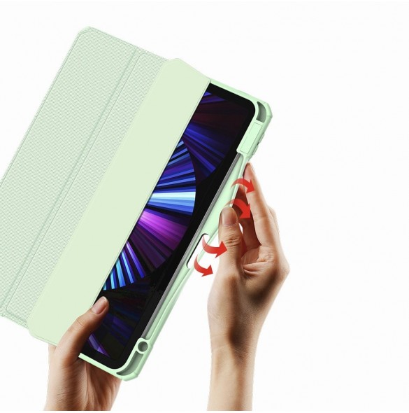 Dux Ducis Toby armored tough Smart Cover för iPad Pro 11'' 2021 med en hållare för Apple Pencil grön