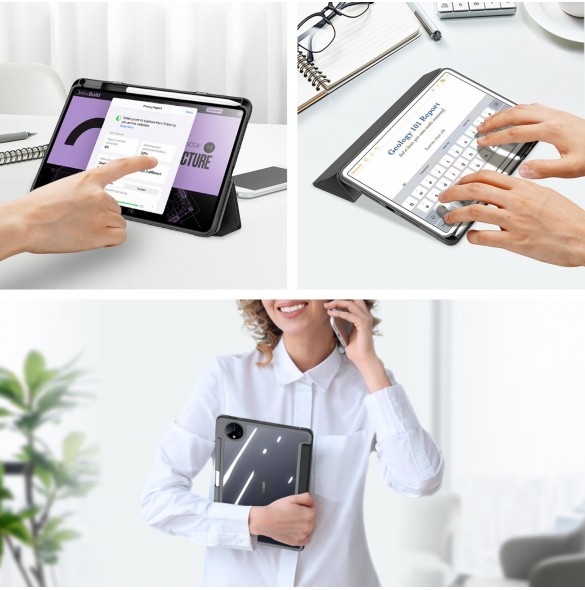 Dux Ducis Toby Fodral för Huawei MatePad Pro 11'' (2022) Fodral med S Pen Smart Cover Stativ Svart