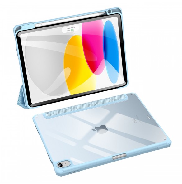 Dux Ducis Toby-fodral för iPad 10,9'' 2022 (10 gen.) skal med plats för Apple Pencil stylus smart skalställ blå