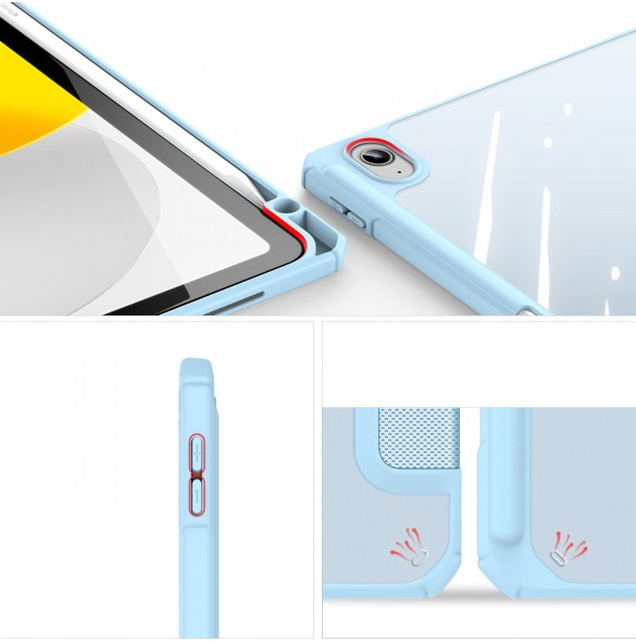 Dux Ducis Toby-fodral för iPad 10,9'' 2022 (10 gen.) skal med plats för Apple Pencil stylus smart skalställ blå