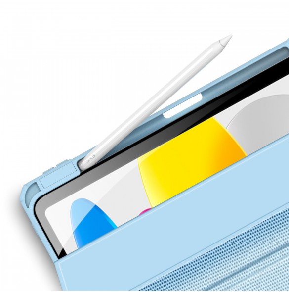 Dux Ducis Toby-fodral för iPad 10,9'' 2022 (10 gen.) skal med plats för Apple Pencil stylus smart skalställ blå