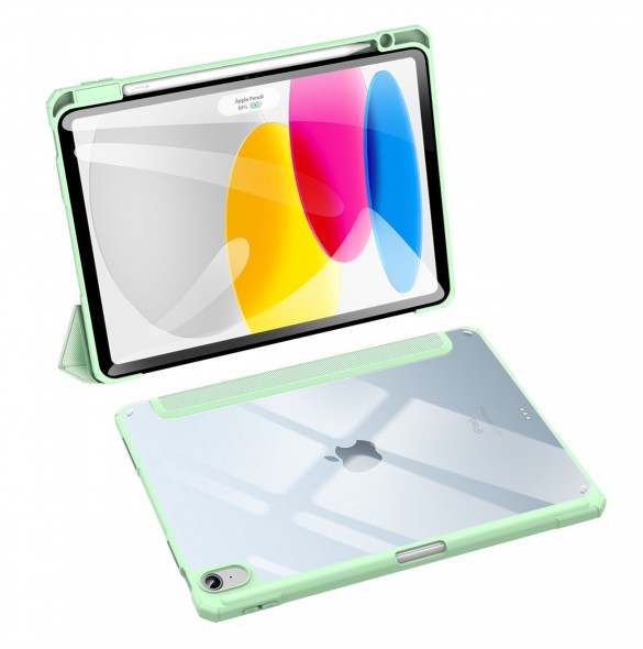 Dux Ducis Toby-fodral för iPad 10,9'' 2022 (10 gen.) skal med plats för Apple Pencil stylus smart skalställ grön