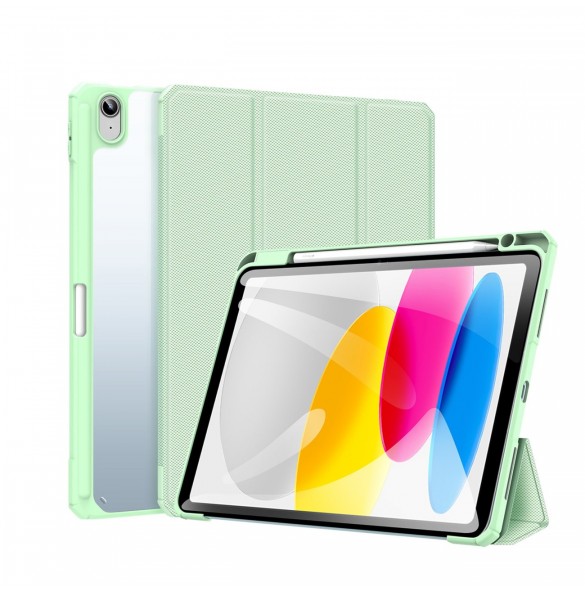 Dux Ducis Toby-fodral för iPad 10,9'' 2022 (10 gen.) skal med plats för Apple Pencil stylus smart skalställ grön