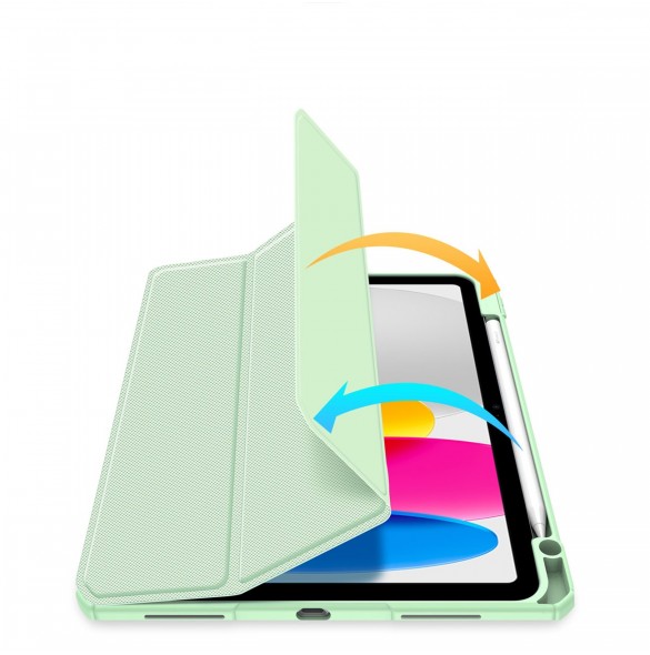 Dux Ducis Toby-fodral för iPad 10,9'' 2022 (10 gen.) skal med plats för Apple Pencil stylus smart skalställ grön