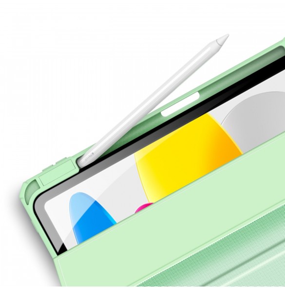 Dux Ducis Toby-fodral för iPad 10,9'' 2022 (10 gen.) skal med plats för Apple Pencil stylus smart skalställ grön