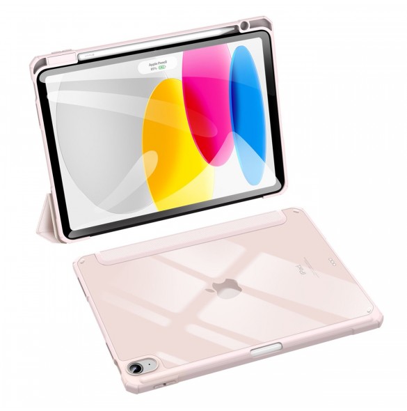 Dux Ducis Toby-fodral för iPad 10.9'' 2022 (10 gen.) skal med pennhållare Apple Pencil smart fodralställ rosa
