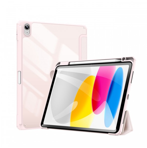 Dux Ducis Toby-fodral för iPad 10.9'' 2022 (10 gen.) skal med pennhållare Apple Pencil smart fodralställ rosa