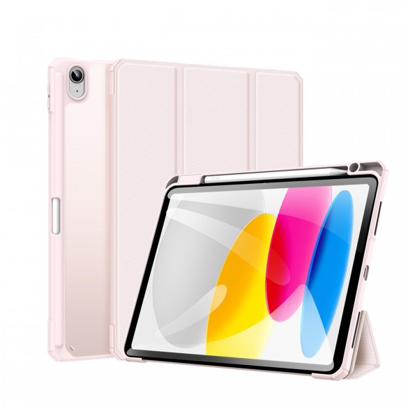 Dux Ducis Toby-fodral för iPad 10.9'' 2022 (10 gen.) skal med pennhållare Apple Pencil smart fodralställ rosa
