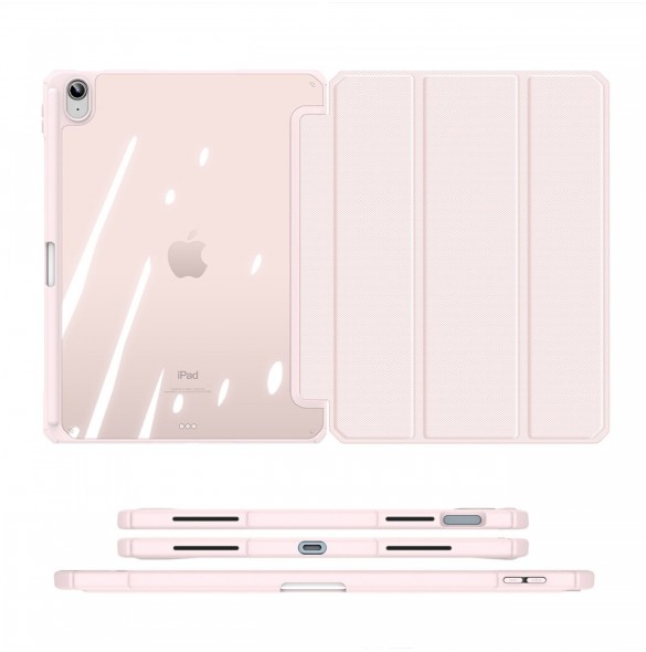 Dux Ducis Toby-fodral för iPad 10.9'' 2022 (10 gen.) skal med pennhållare Apple Pencil smart fodralställ rosa