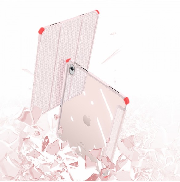 Dux Ducis Toby-fodral för iPad 10.9'' 2022 (10 gen.) skal med pennhållare Apple Pencil smart fodralställ rosa