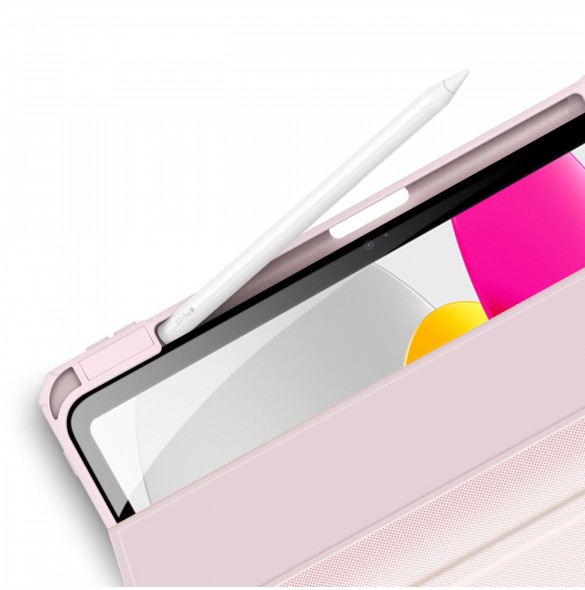 Dux Ducis Toby-fodral för iPad 10.9'' 2022 (10 gen.) skal med pennhållare Apple Pencil smart fodralställ rosa