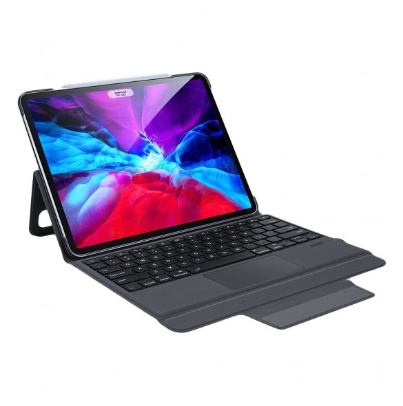 Dux Ducis Touchpad Tangentbordsfodral trådlöst Bluetooth-tangentbord iPad Pro 12,9'' 2018/2020/2021 svart