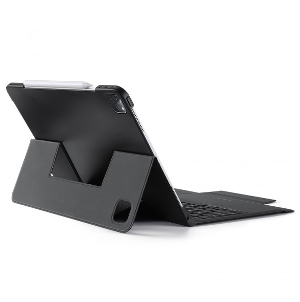 Dux Ducis Touchpad Tangentbordsfodral trådlöst Bluetooth-tangentbord iPad Pro 12,9'' 2018/2020/2021 svart