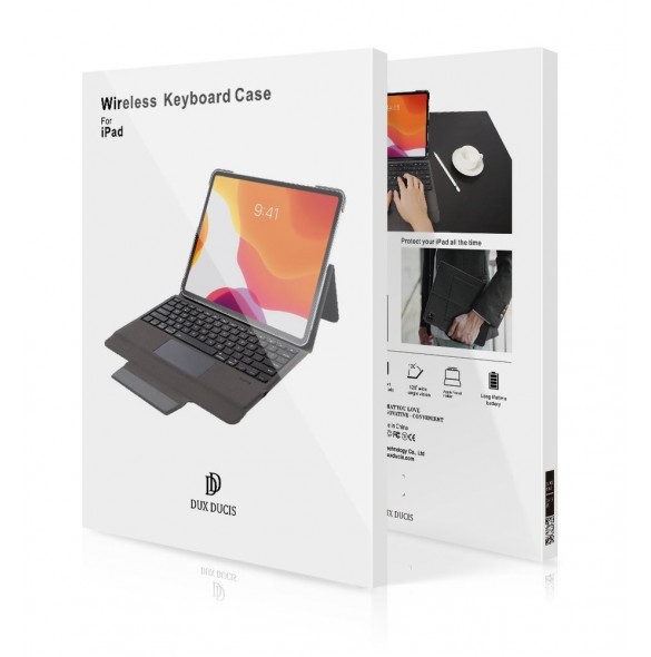 Dux Ducis Touchpad Tangentbordsfodral trådlöst Bluetooth-tangentbord iPad Pro 12,9'' 2018/2020/2021 svart