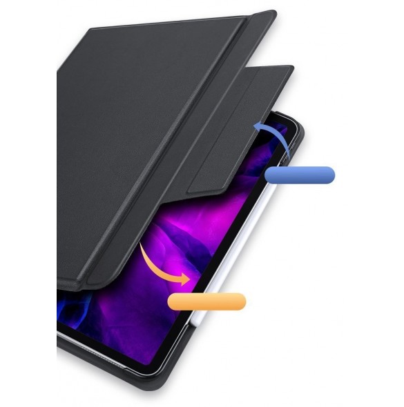 Dux Ducis Touchpad Tangentbordsfodral trådlöst Bluetooth-tangentbord iPad Pro 12,9'' 2018/2020/2021 svart