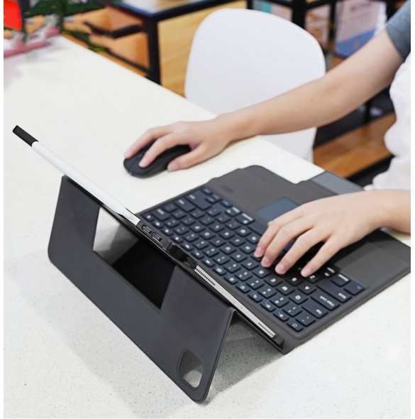 Dux Ducis Touchpad Tangentbordsfodral trådlöst Bluetooth-tangentbord iPad Pro 12,9'' 2018/2020/2021 svart