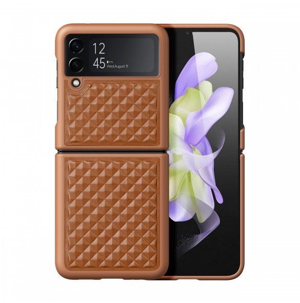 Dux Ducis Venice fodral till Samsung Galaxy Z Flip 4 läderfodral brunt