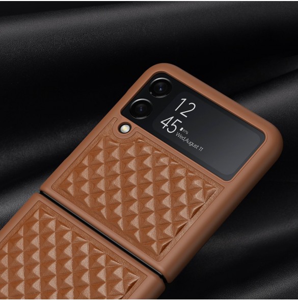Dux Ducis Venice fodral till Samsung Galaxy Z Flip 4 läderfodral brunt