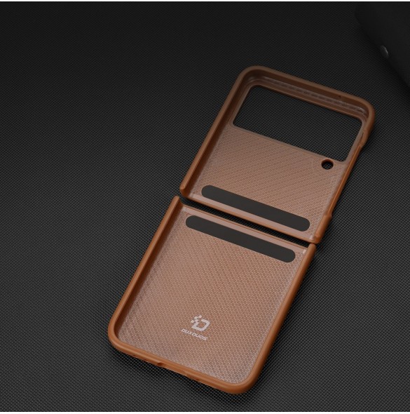 Dux Ducis Venice fodral till Samsung Galaxy Z Flip 4 läderfodral brunt
