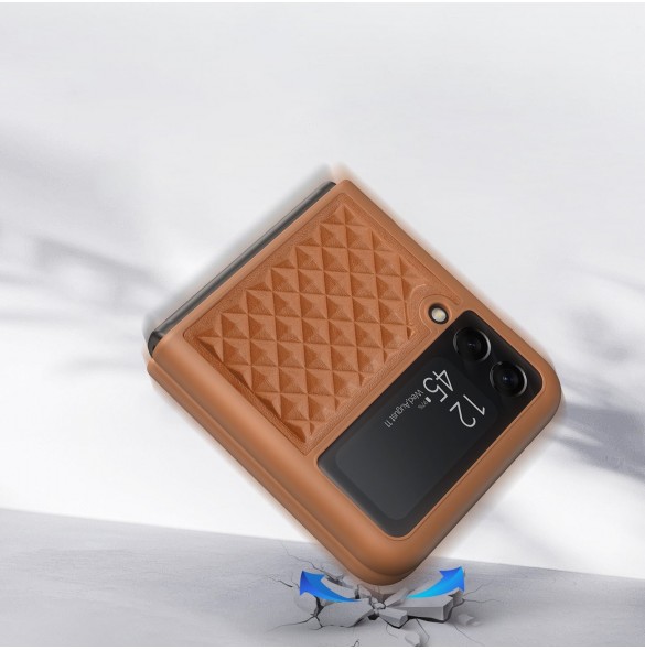 Dux Ducis Venice fodral till Samsung Galaxy Z Flip 4 läderfodral brunt