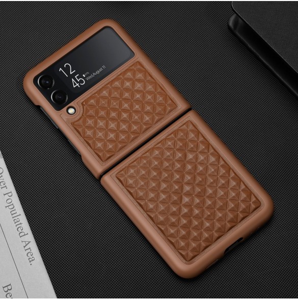 Dux Ducis Venice fodral till Samsung Galaxy Z Flip 4 läderfodral brunt