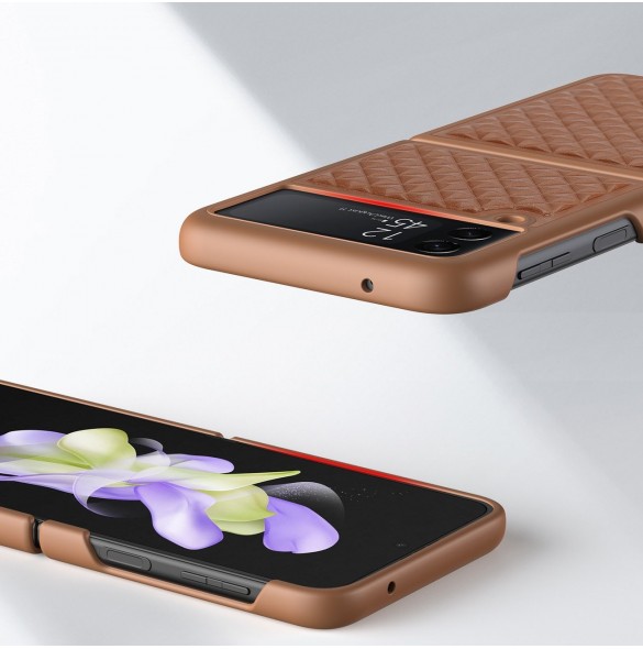 Dux Ducis Venice fodral till Samsung Galaxy Z Flip 4 läderfodral brunt