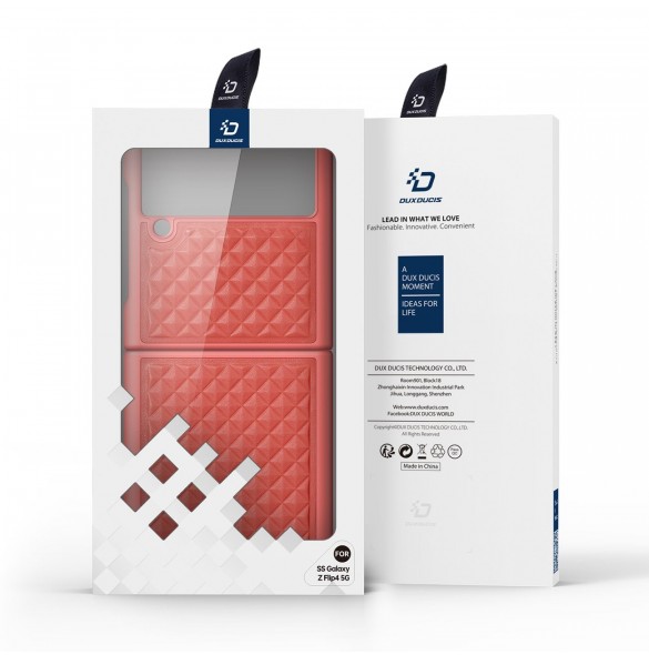 Dux Ducis Venice fodral till Samsung Galaxy Z Flip 4 läderfodral rött