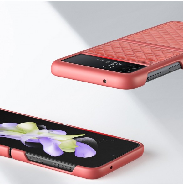 Dux Ducis Venice fodral till Samsung Galaxy Z Flip 4 läderfodral rött