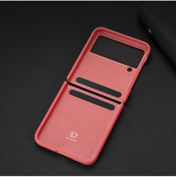 Dux Ducis Venice fodral till Samsung Galaxy Z Flip 4 läderfodral rött