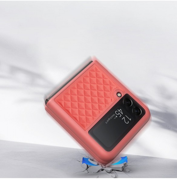 Dux Ducis Venice fodral till Samsung Galaxy Z Flip 4 läderfodral rött
