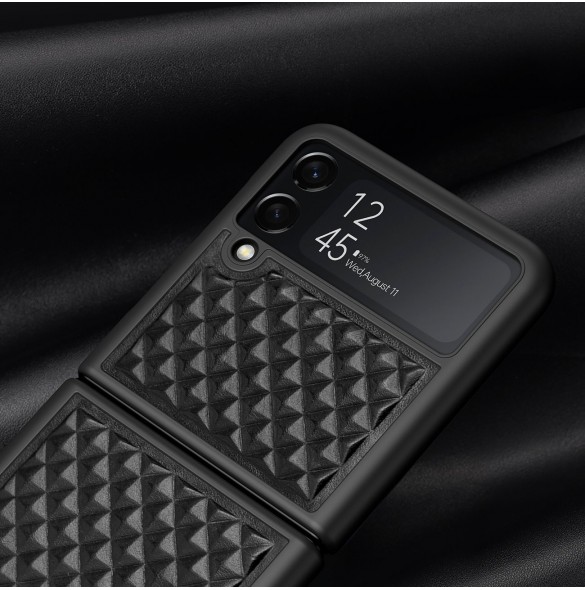 Dux Ducis Venice läderfodral till Samsung Galaxy Z Flip 3 Äkta läderfodral Svart