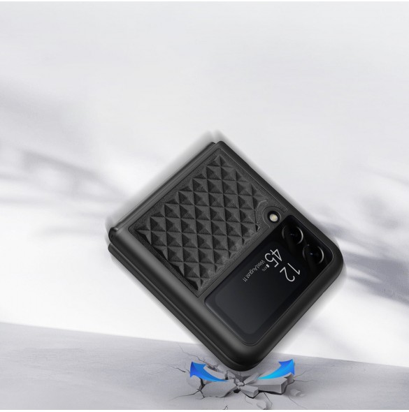 Dux Ducis Venice läderfodral till Samsung Galaxy Z Flip 3 Äkta läderfodral Svart