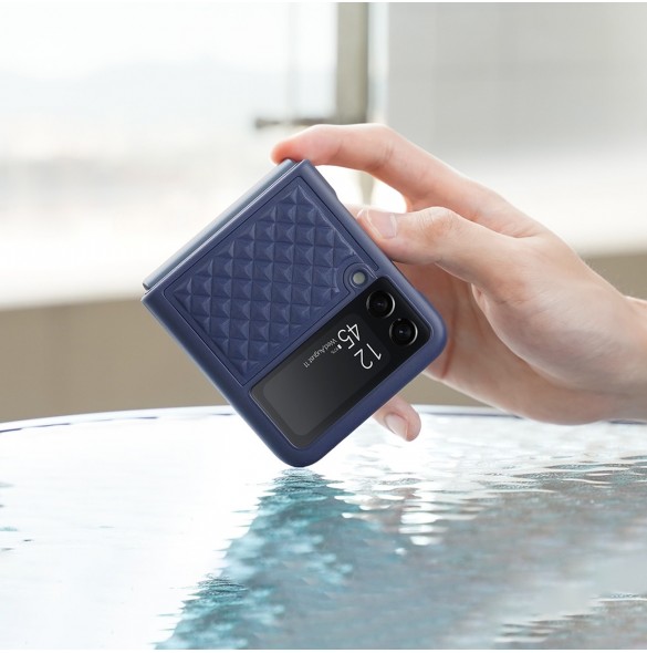 Dux Ducis Venice läderfodral till Samsung Galaxy Z Flip 3 Äkta läderfodral Svart