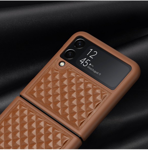 Dux Ducis Venice läderfodral till Samsung Galaxy Z Flip 3 Äkta läderfodral Brun