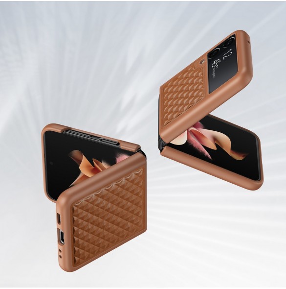 Dux Ducis Venice läderfodral till Samsung Galaxy Z Flip 3 Äkta läderfodral Brun