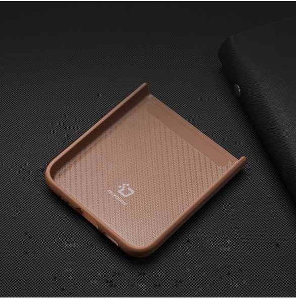 Dux Ducis Venice läderfodral till Samsung Galaxy Z Flip 3 Äkta läderfodral Brun