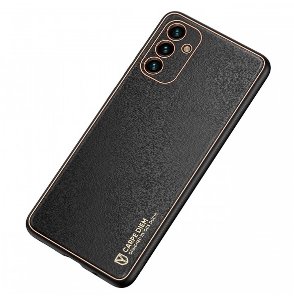 Dux Ducis Yolo elegant skal tillverkat av ekologiskt läder för Samsung Galaxy A13 5G svart