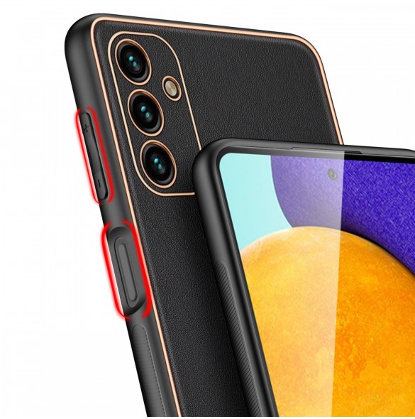 Dux Ducis Yolo elegant skal tillverkat av ekologiskt läder för Samsung Galaxy A13 5G svart