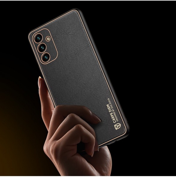 Dux Ducis Yolo elegant skal tillverkat av ekologiskt läder för Samsung Galaxy A13 5G svart