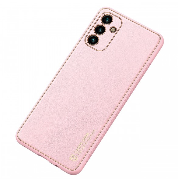 Dux Ducis Yolo elegant skal tillverkat av ekologiskt läder för Samsung Galaxy A13 5G rosa