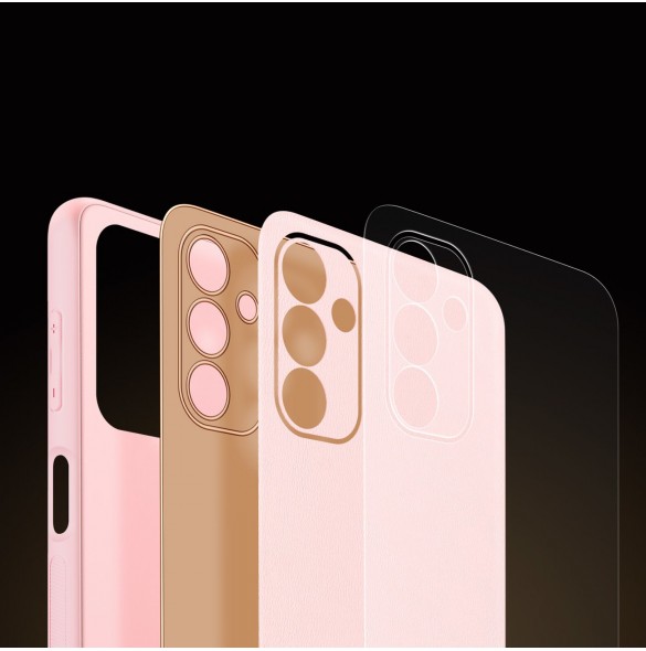 Dux Ducis Yolo elegant skal tillverkat av ekologiskt läder för Samsung Galaxy A13 5G rosa